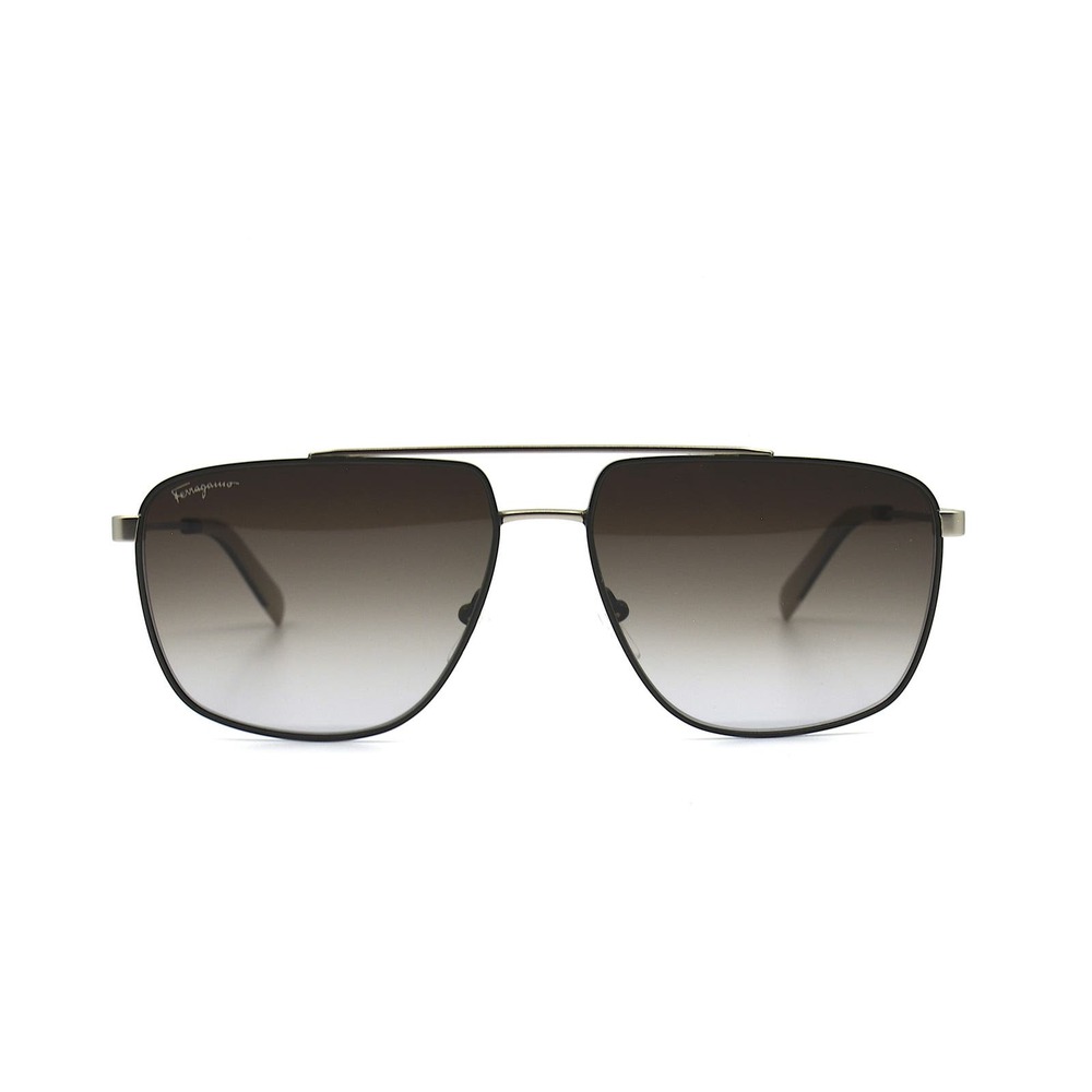 FERRAGAMO SF239S 758 GREEN/SILVER BROWN GRADIENT AVIATOR AUTHENTIC SUNGLASSES - Picture 2 of 10